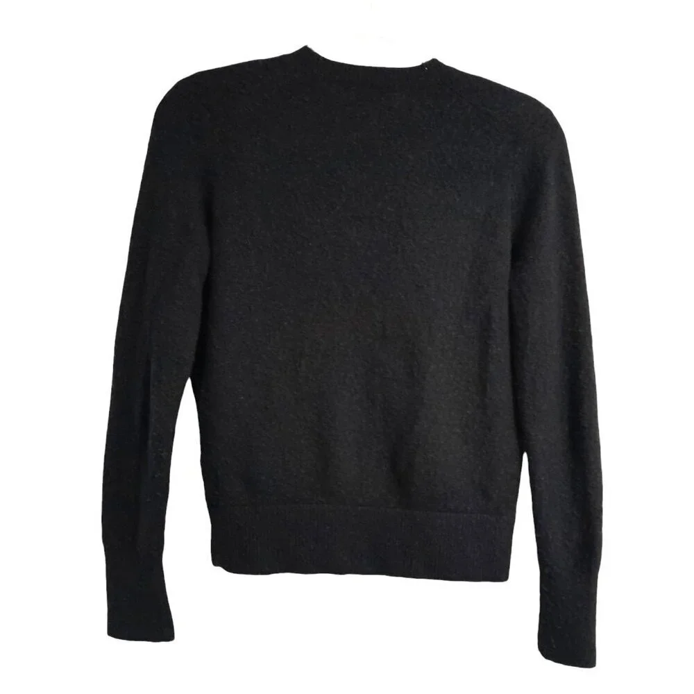 Madewell Coziest Yarn Super Soft Wrap Front V-Neck Pullover XS Sweater Black